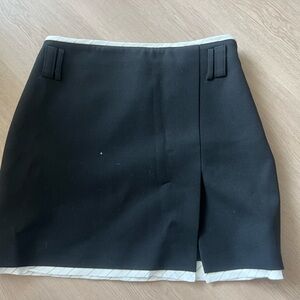 Zara Black Skirt with White Accents
